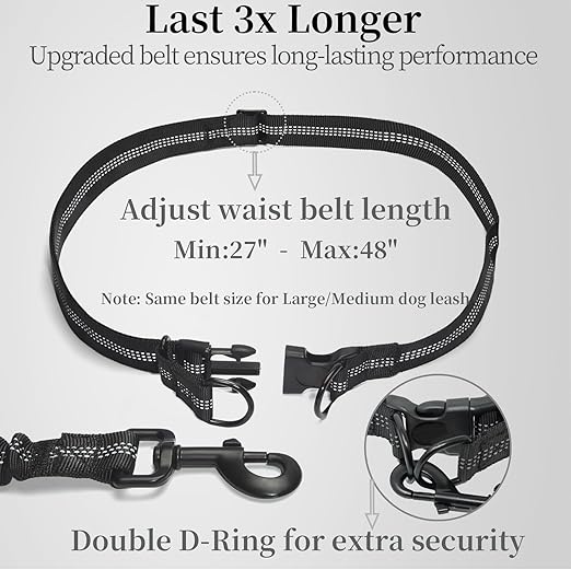 iYoShop Hands Free Dog Leash with Zipper Pouch