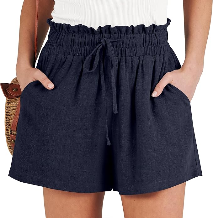 ANRABESS High Waisted Casual Linen Shorts