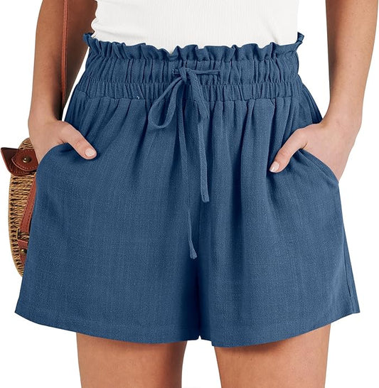 ANRABESS High Waisted Casual Linen Shorts