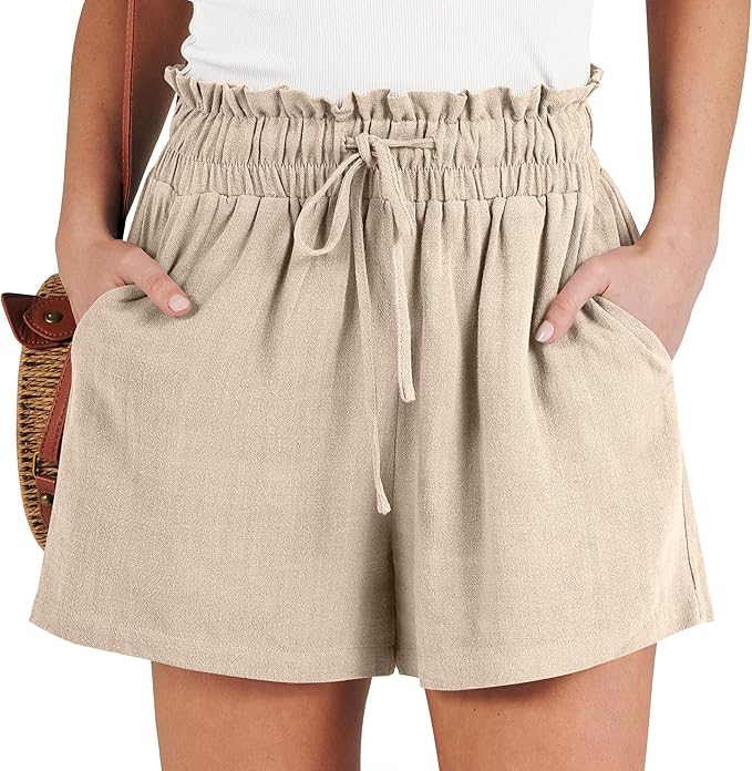 ANRABESS High Waisted Casual Linen Shorts
