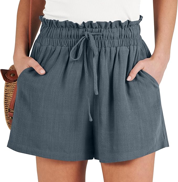 ANRABESS High Waisted Casual Linen Shorts