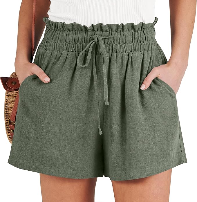ANRABESS High Waisted Casual Linen Shorts