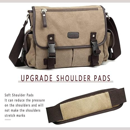 TAOQIAO Unisex Vintage Canvas Messenger Bag