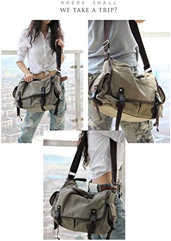 TAOQIAO Unisex Vintage Canvas Messenger Bag