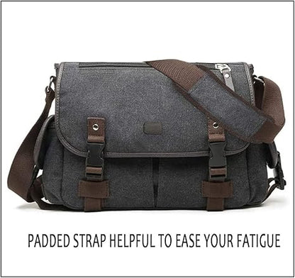 TAOQIAO Unisex Vintage Canvas Messenger Bag