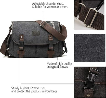 TAOQIAO Unisex Vintage Canvas Messenger Bag