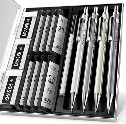 FOUR CANDIES Metal Mechanical Pencil Set (4 or 8 pcs)