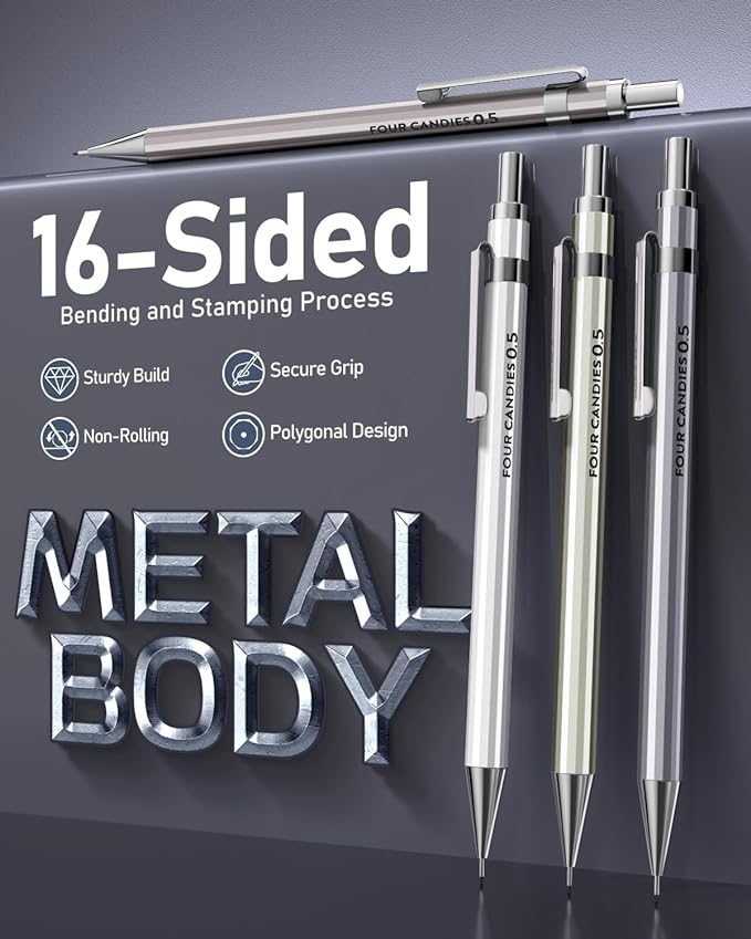 FOUR CANDIES Metal Mechanical Pencil Set (4 or 8 pcs)