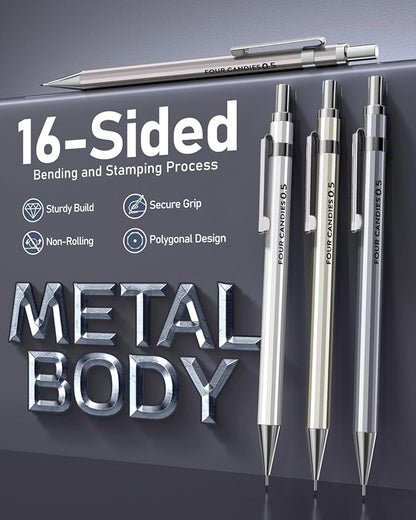 FOUR CANDIES Metal Mechanical Pencil Set (4 or 8 pcs)