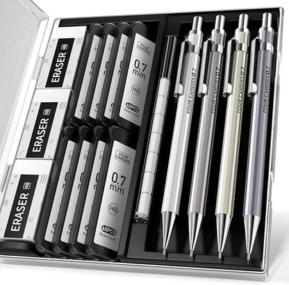 FOUR CANDIES Metal Mechanical Pencil Set (4 or 8 pcs)