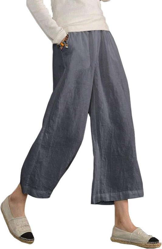 ECUPPER Cotton Capri Pants