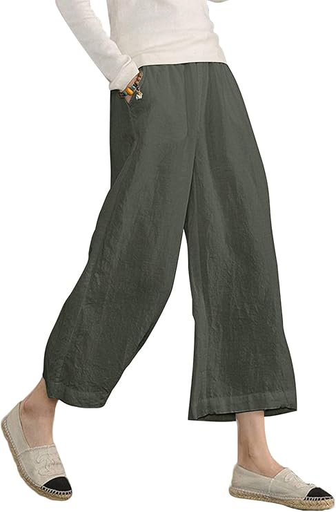 ECUPPER Cotton Capri Pants