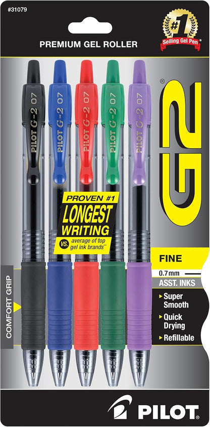 PILOT G2 Premium Retractable Gel Pens (5 pack)
