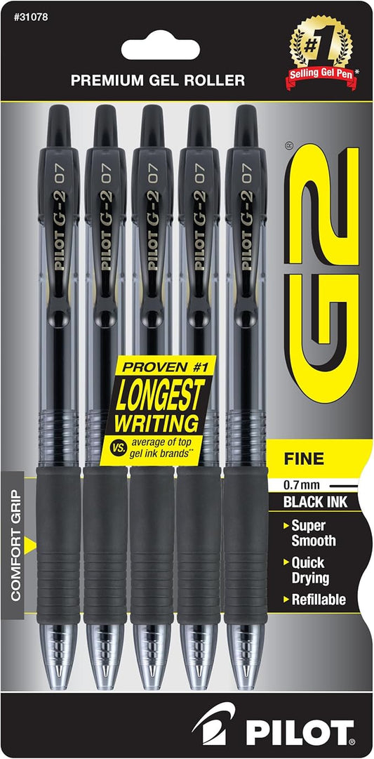 PILOT G2 Premium Retractable Gel Pens (5 pack)