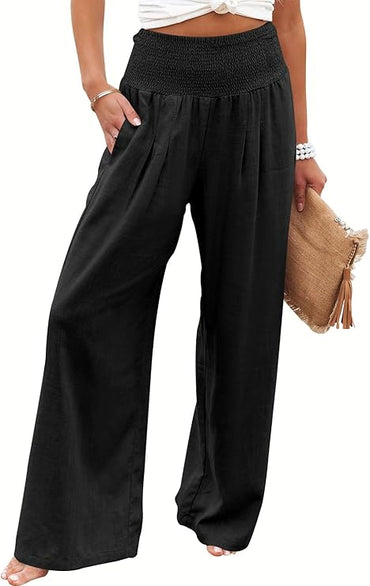 ANRABESS Palazzo Linen Pants
