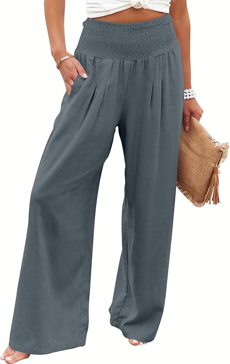 ANRABESS Palazzo Linen Pants