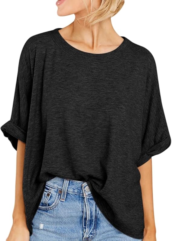 GEGEKOKO Oversized Crew Neck Short Sleeve T Shirt