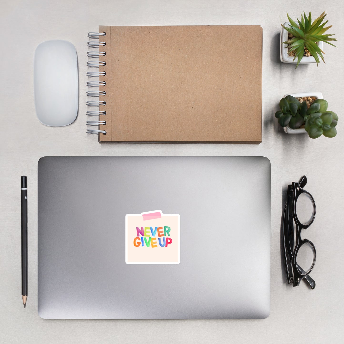 Feel-Good Mantras Sticker | Never Give Up