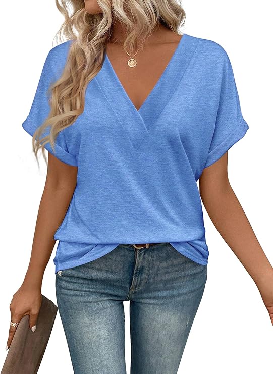 V-neck Short Sleeve T Shirt