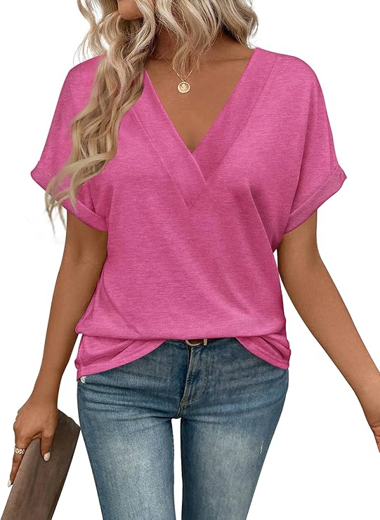 V-neck Short Sleeve T Shirt