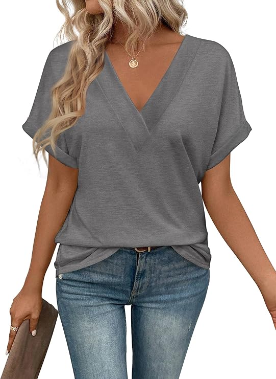 V-neck Short Sleeve T Shirt