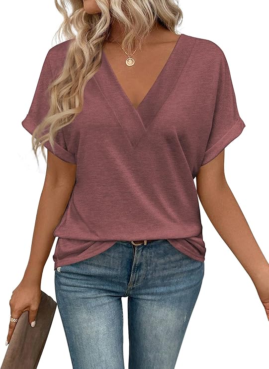 V-neck Short Sleeve T Shirt