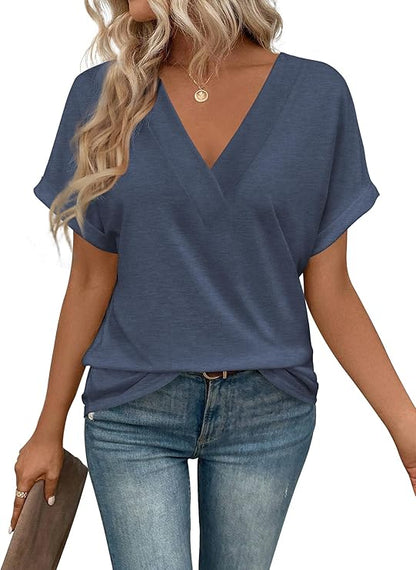 V-neck Short Sleeve T Shirt