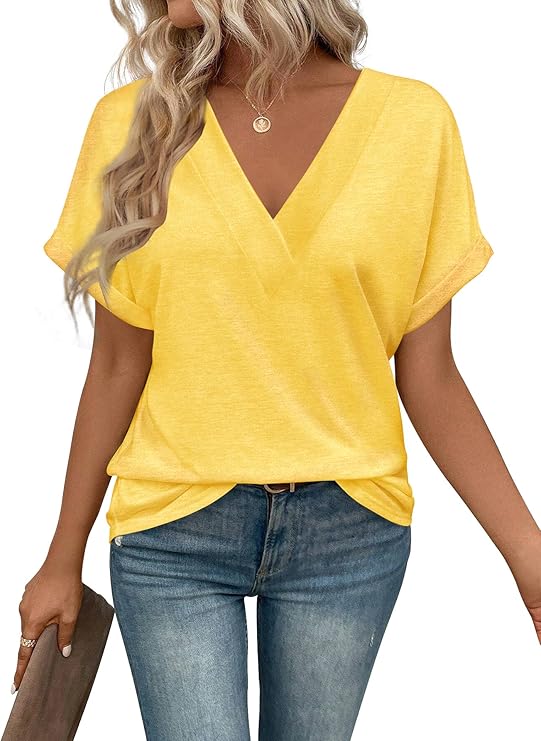 V-neck Short Sleeve T Shirt